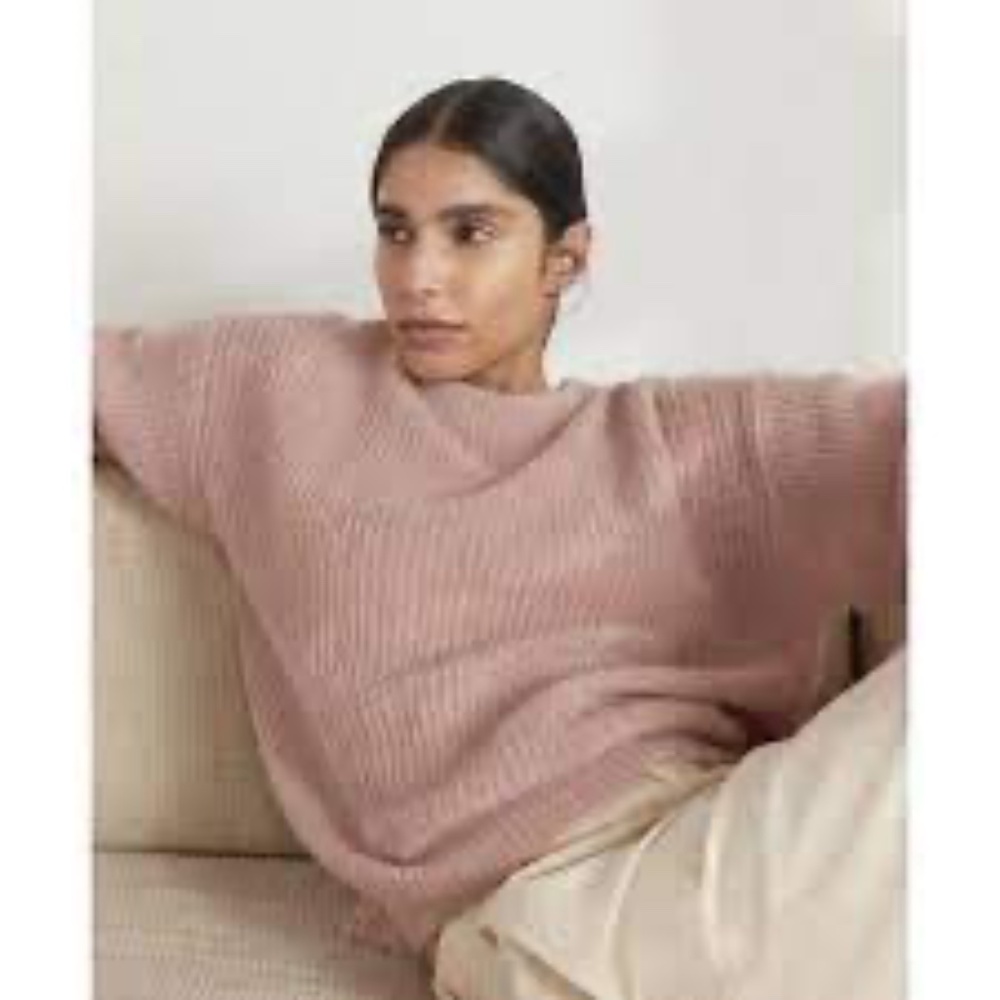 Everlane Alpaca Crew Small Heather Pink/Peach